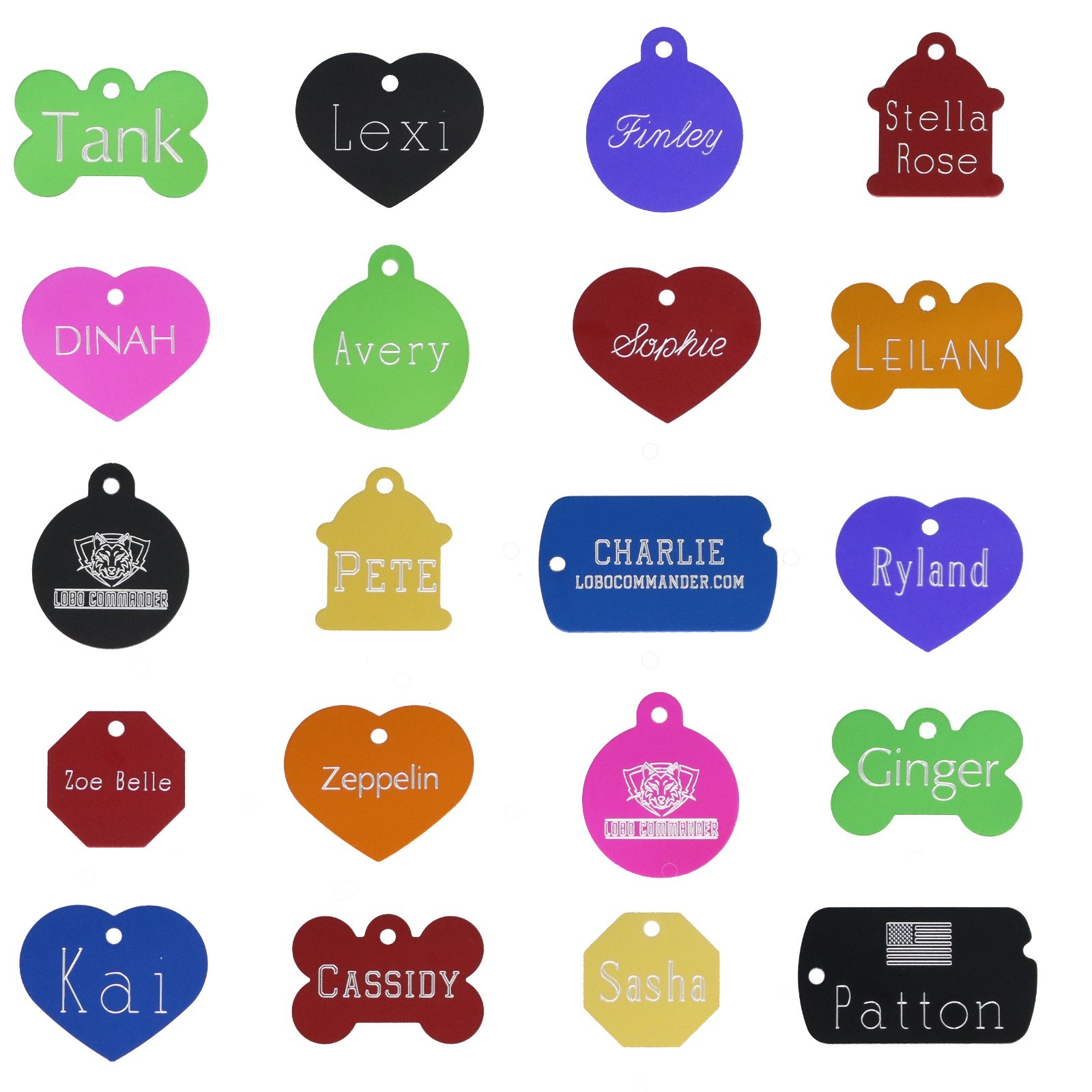 CUSTOM ENGRAVED PET ID TAG Personalized IDENTIFICATION Charm Tags for Cat or Dog