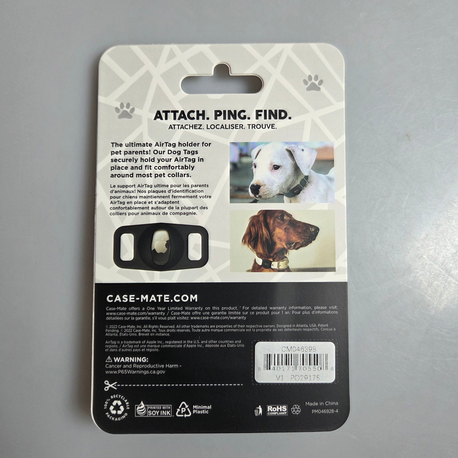 Case-Mate Dog Tag for Apple AirTags Glow in the Dark Pet Collar Holder CM046898