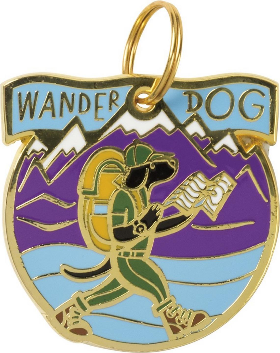 Wander Dog Metal And Enamel Engravable Dog Collar Charm ID Tag
