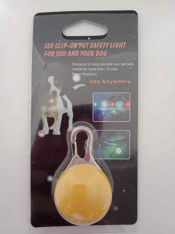 Dog safety light round yellow