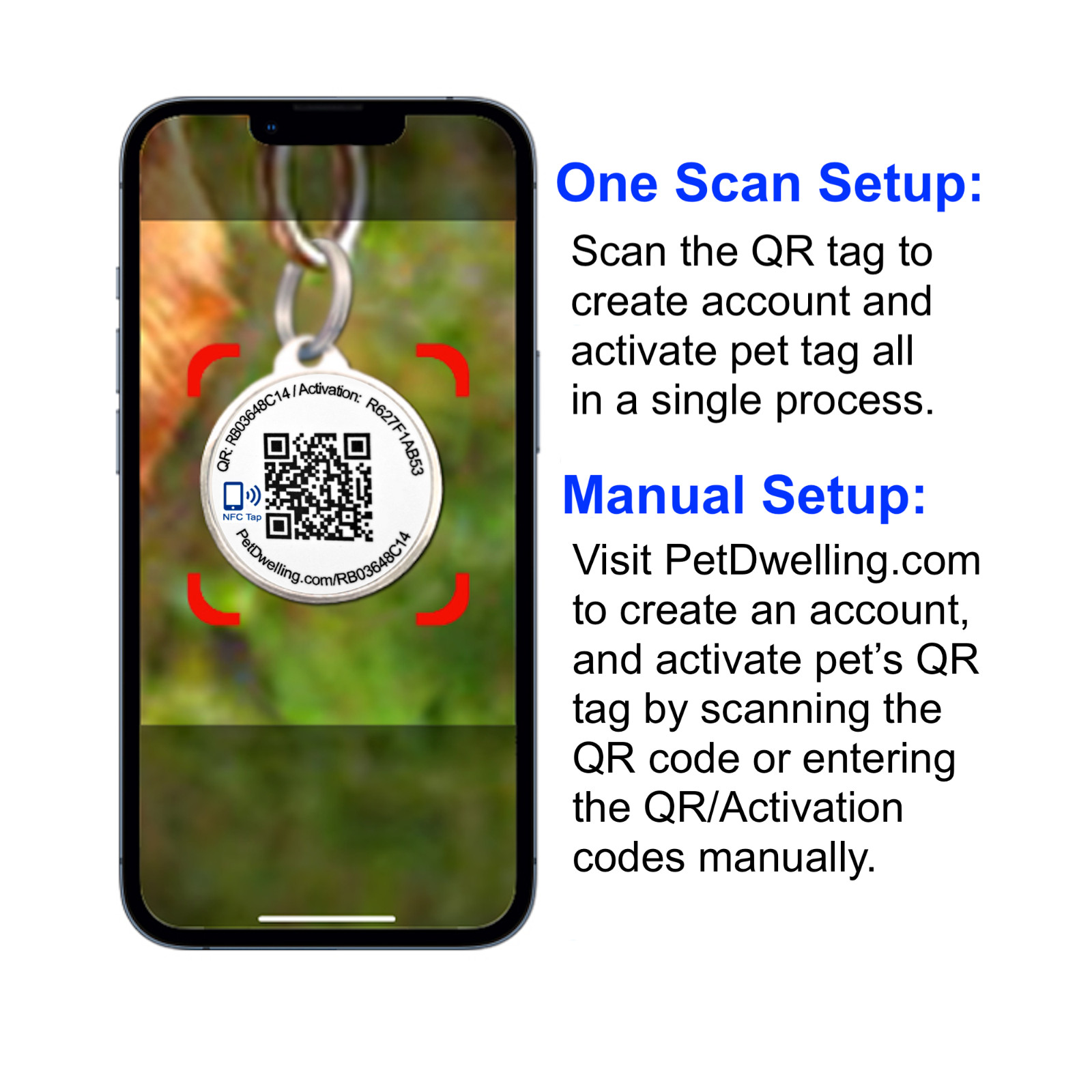 Pet Dwelling Nature QR Code Pet Tag: Instant Online Profile Access & Scan Alert