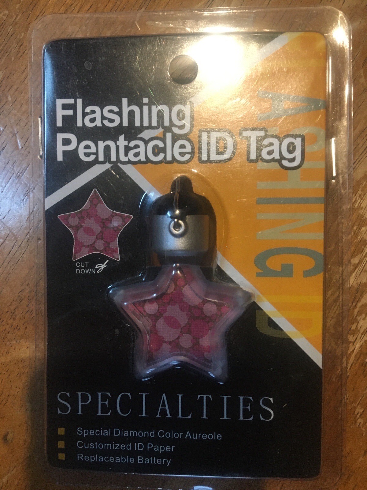 Flashing Dog Pet Pentacle ID Tag Specialties New Sealed!