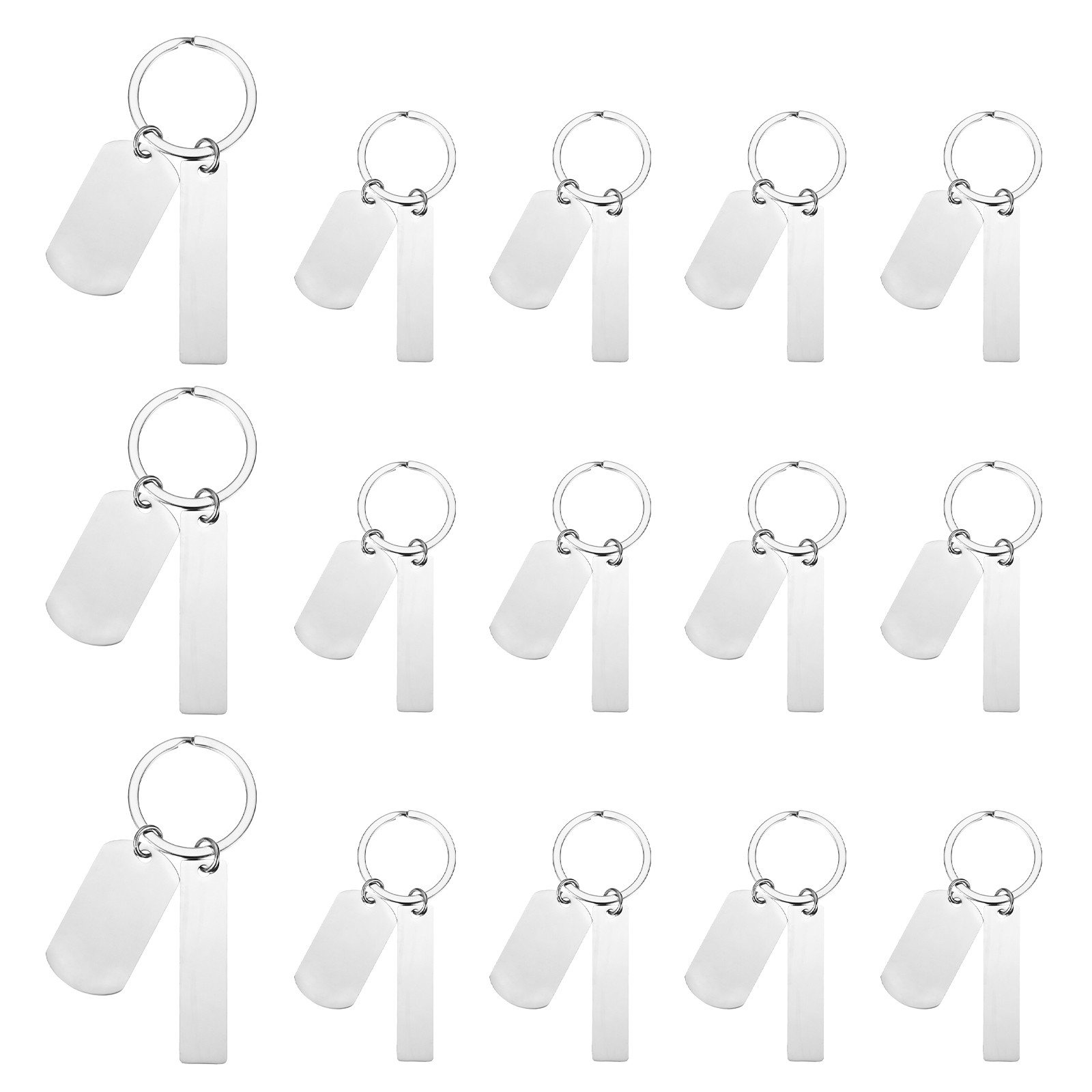 15pcs Metal Engraving Plates, Silver Shade (Oval/Rectangular)