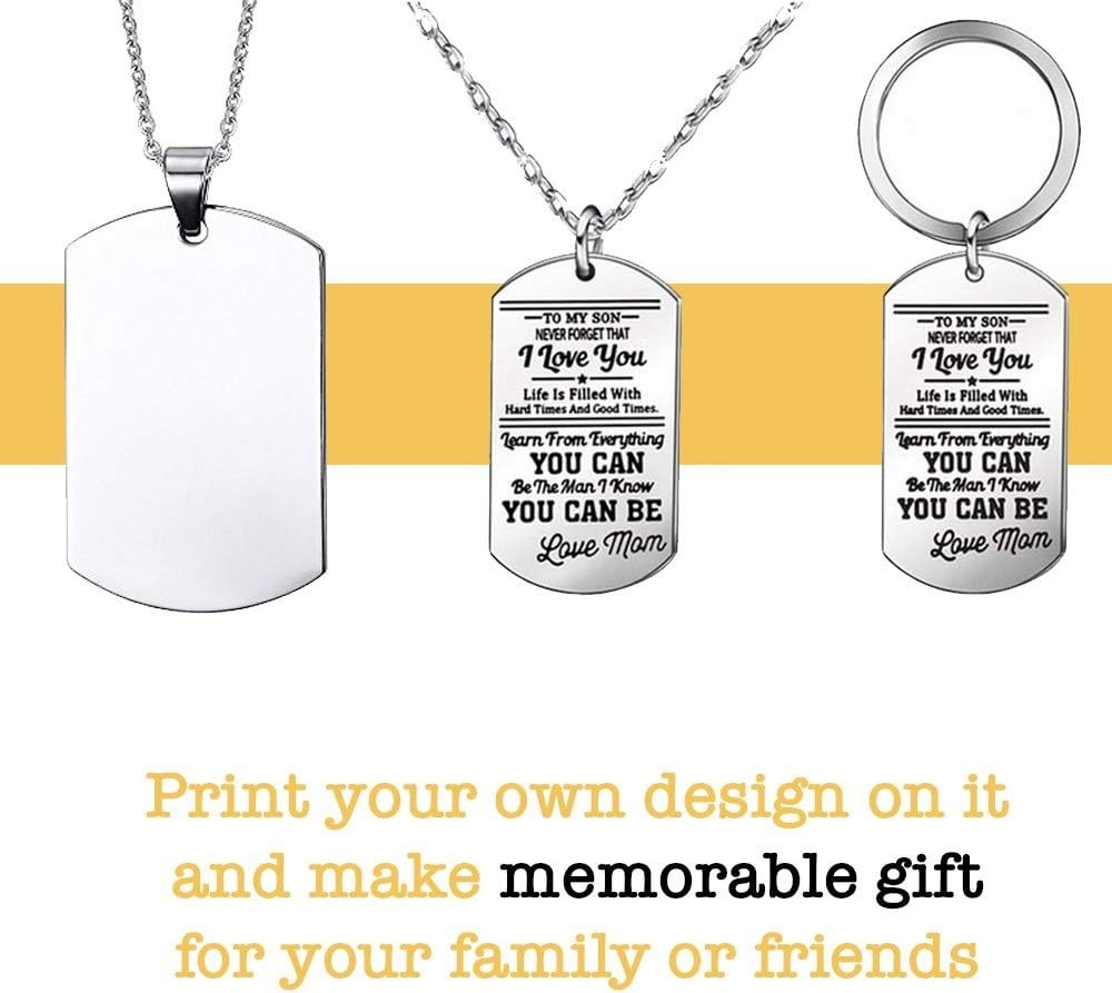 Military Dog Tags Shiny Polished – Stainless Steel Rolled Edge Backing Blank …