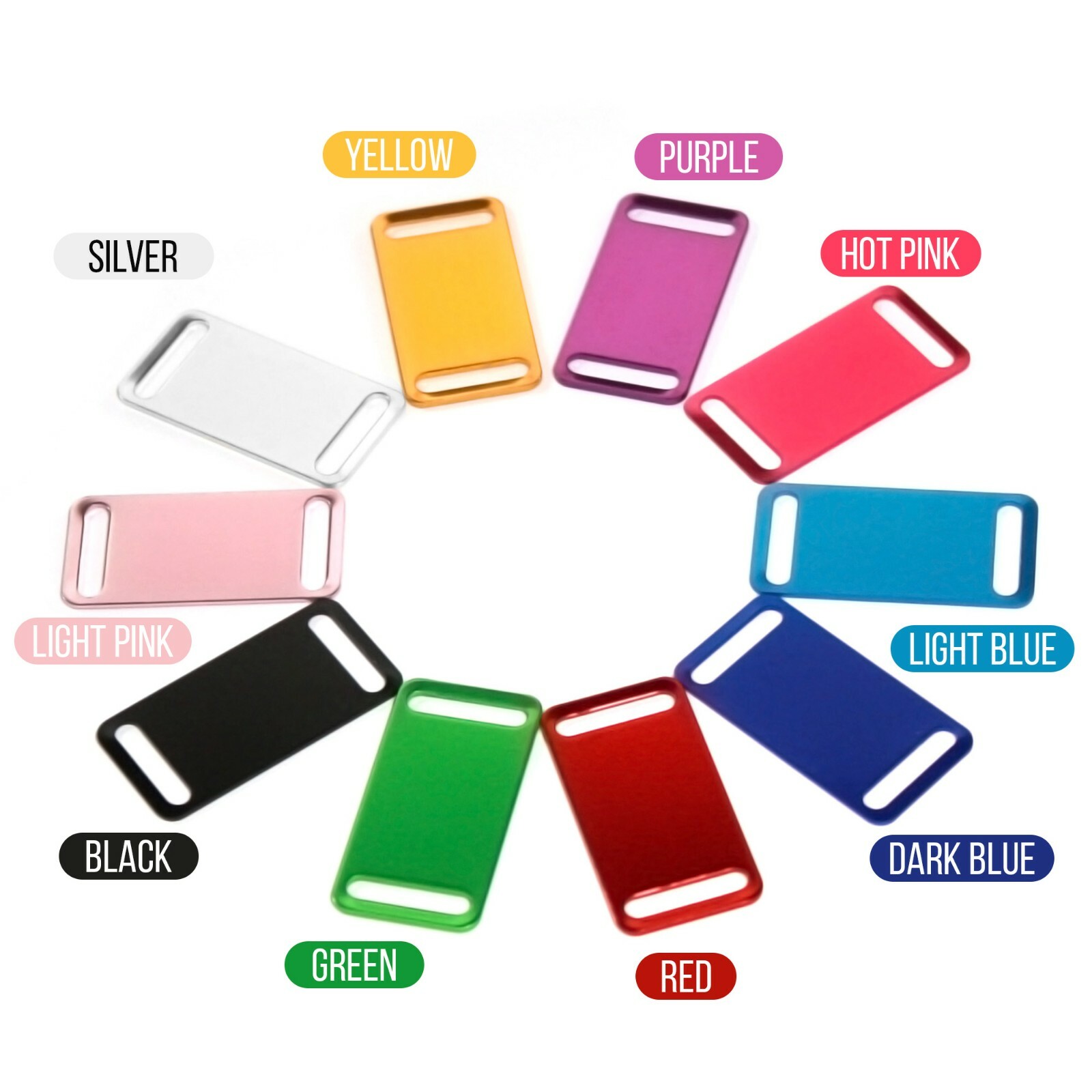 Custom ENGRAVED PET ID No jingle TAG SLIDE ON NOISELESS Dog Cat Puppy Kitty Tags
