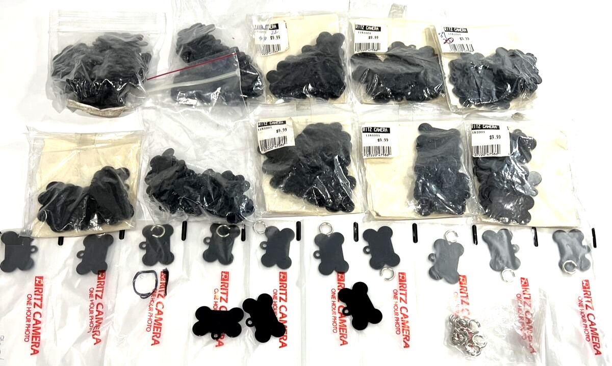 Black Bone Pet Tags Lightweight Metal 1.5″