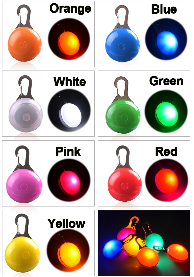LED Flashing Clip On Pedant Night Light Pet Safety Dog Cat Collar – Choose