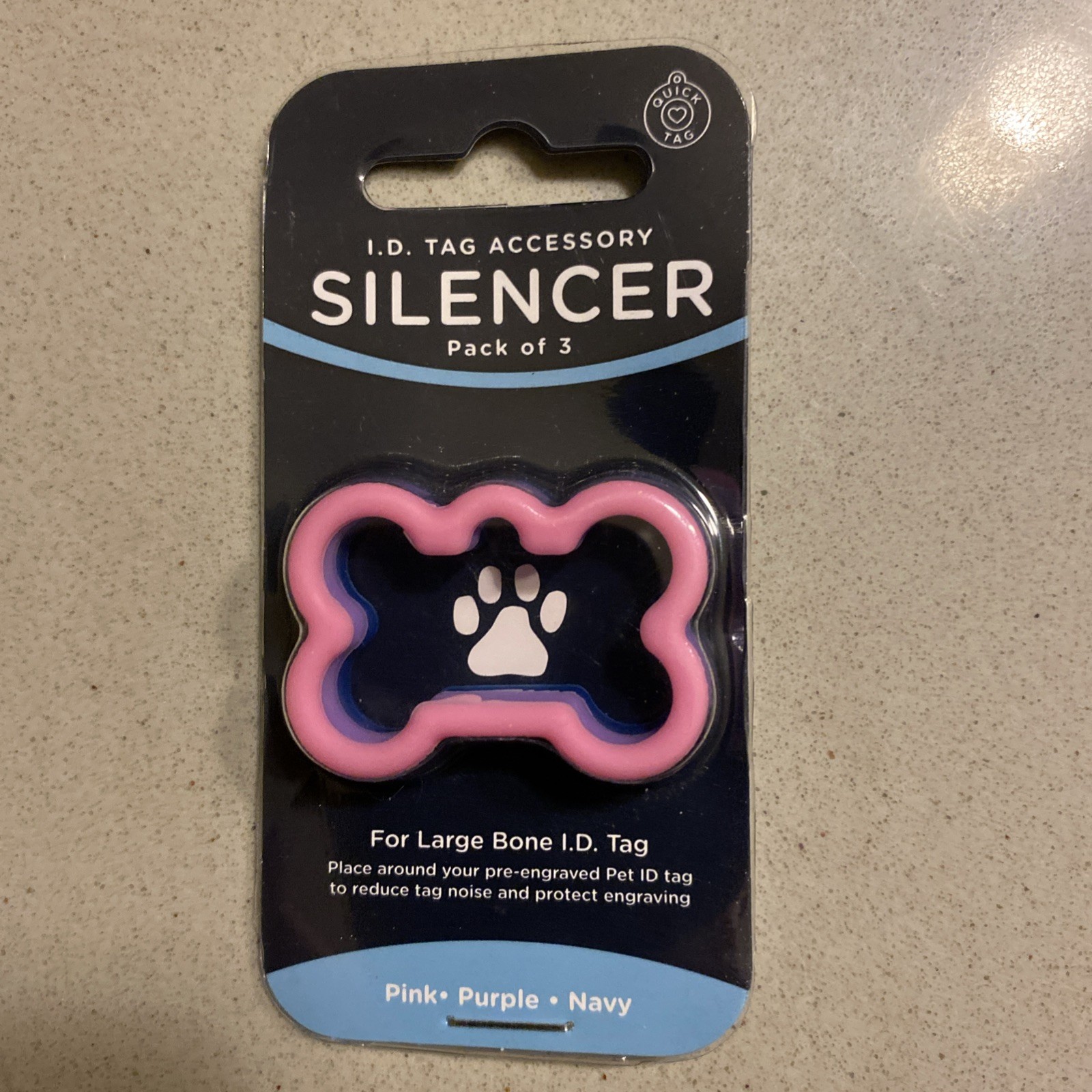 ID Tag Accessory Silencer Pack Of Three Pink Bone Design