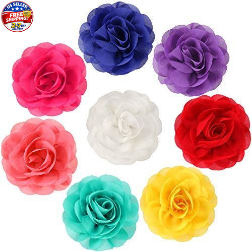 8 Pcs Dog Flowers Collar Charms Flowers for Dog Collar 3.15 Inches Cat Pet Bow T