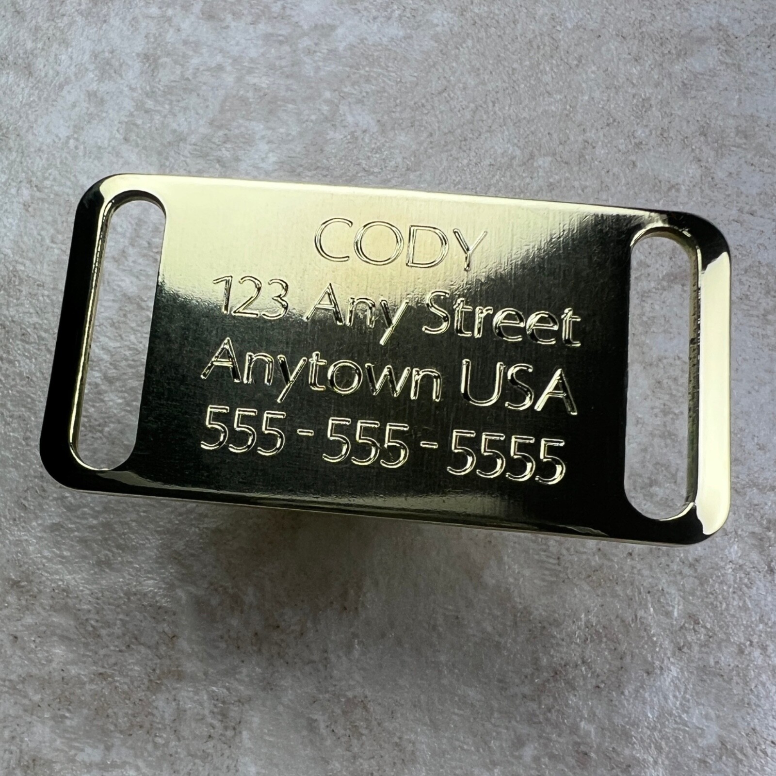 Custom Engraved Dog Tags Personalized Dog Pet Tags Engraved SLIDER BRASS LARGE