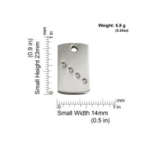 Red Dingo Pet Dog Cat ID Tag Diamante Cubic Zirconia Rectangle Free Shipping