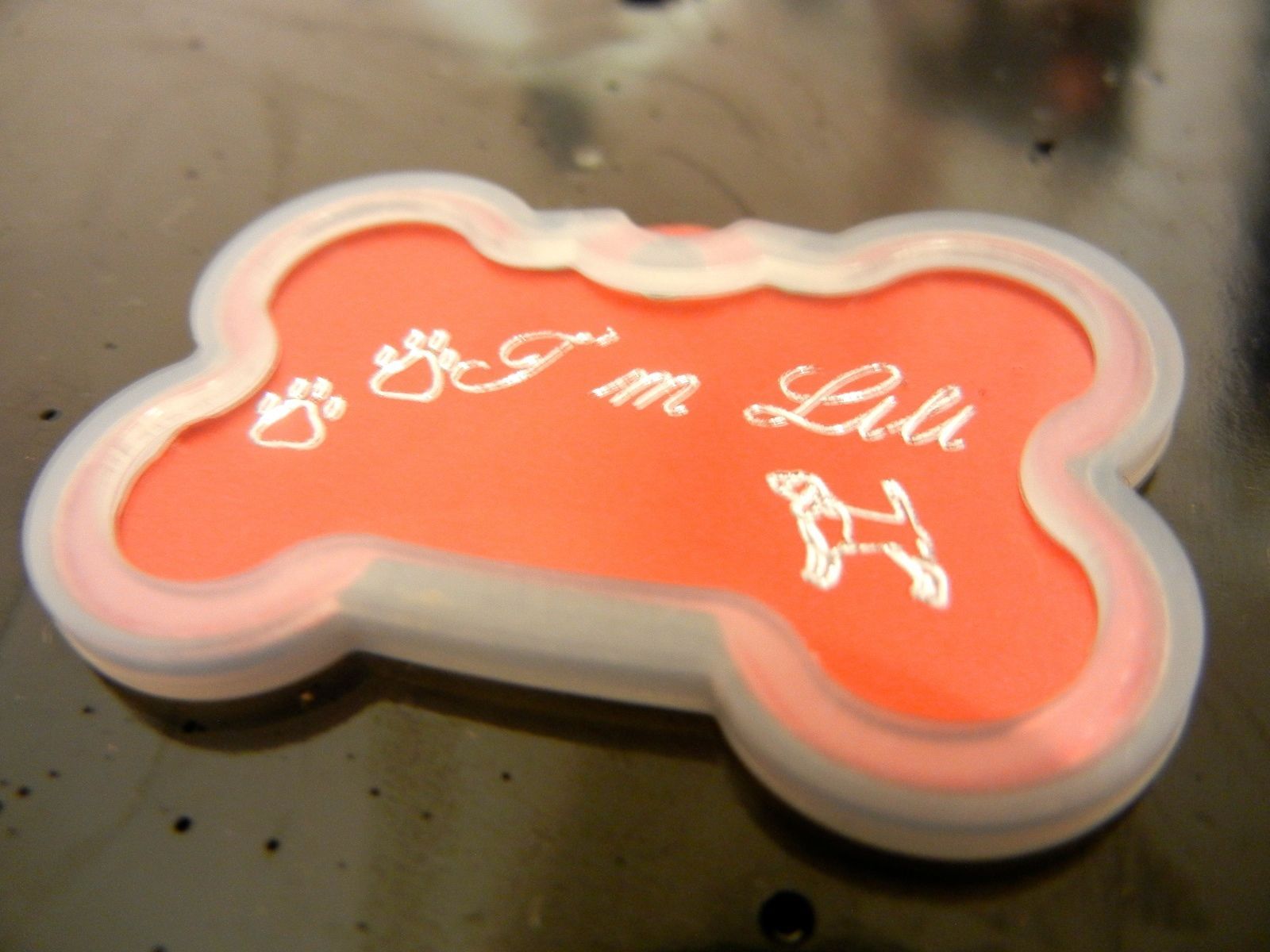 CUSTOM ENGRAVED PET TAG BONE SHAPE WITH SILENCER DOG NAME PERSONALIZED ID TAGS