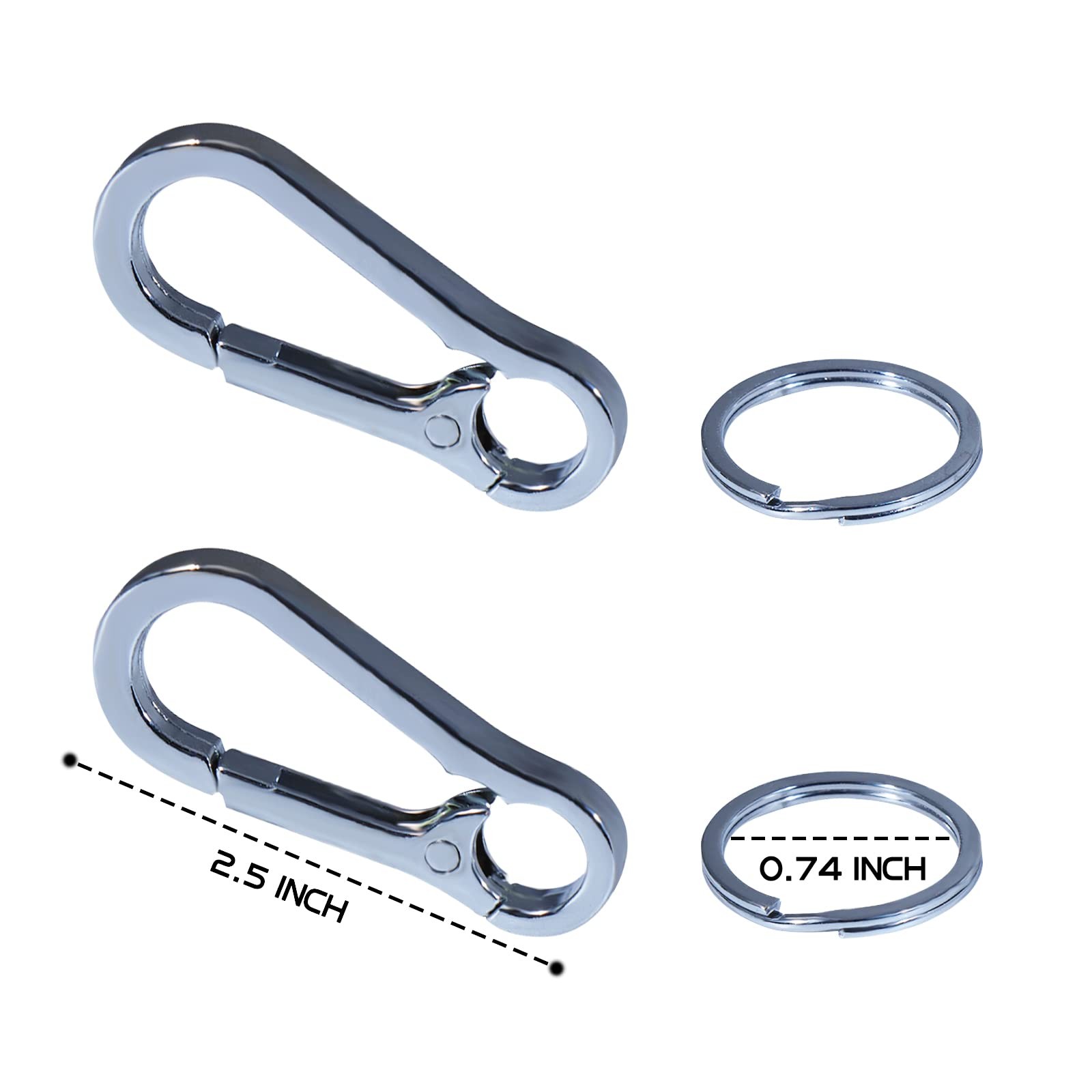 2 Pack Stainless Steel Dog Tag Quick Clips For Cat Dog Collar and Harness