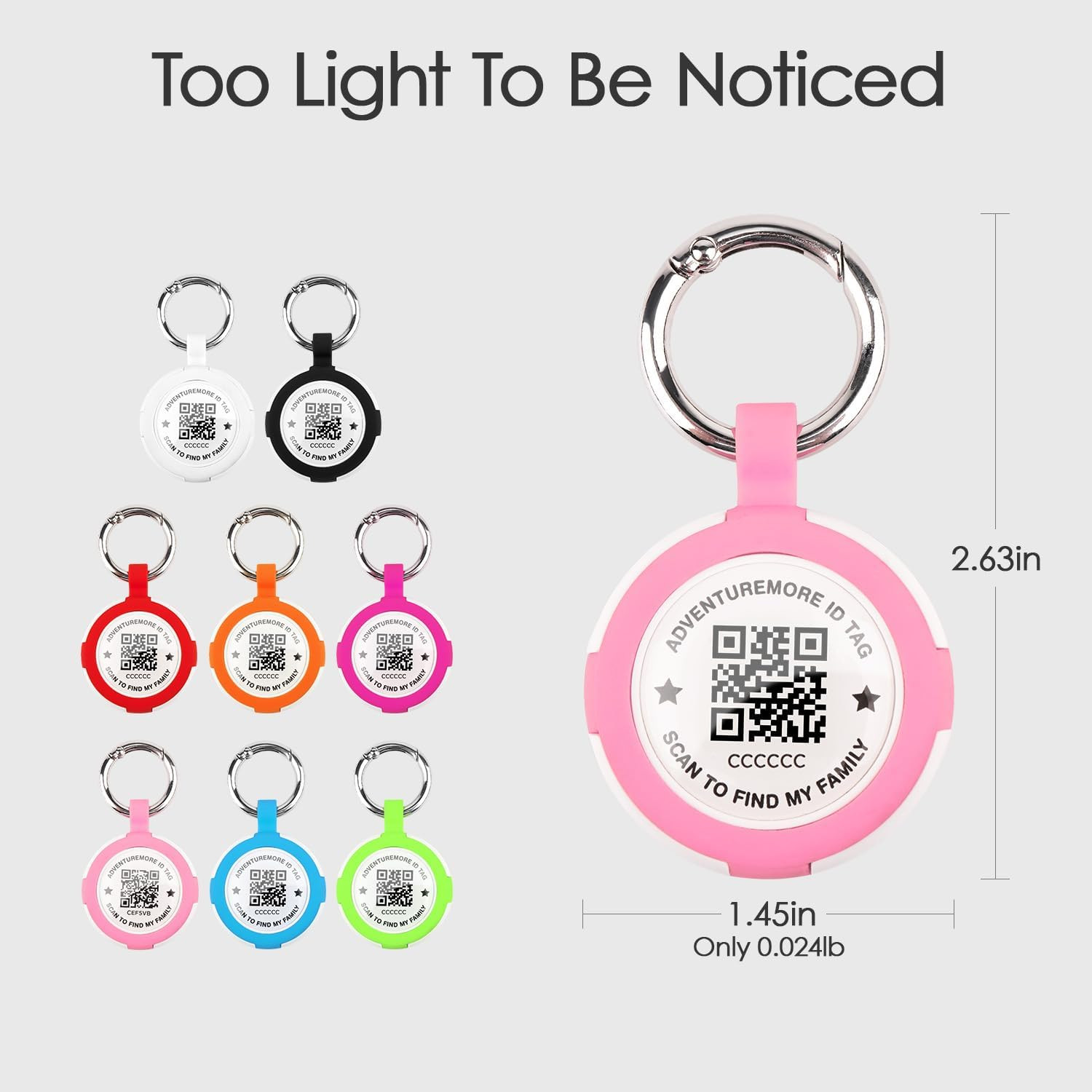 Tags Holder with QR Code Dog Tag, Tags Case with Anti-Lost O-Ring, Waterproof Du
