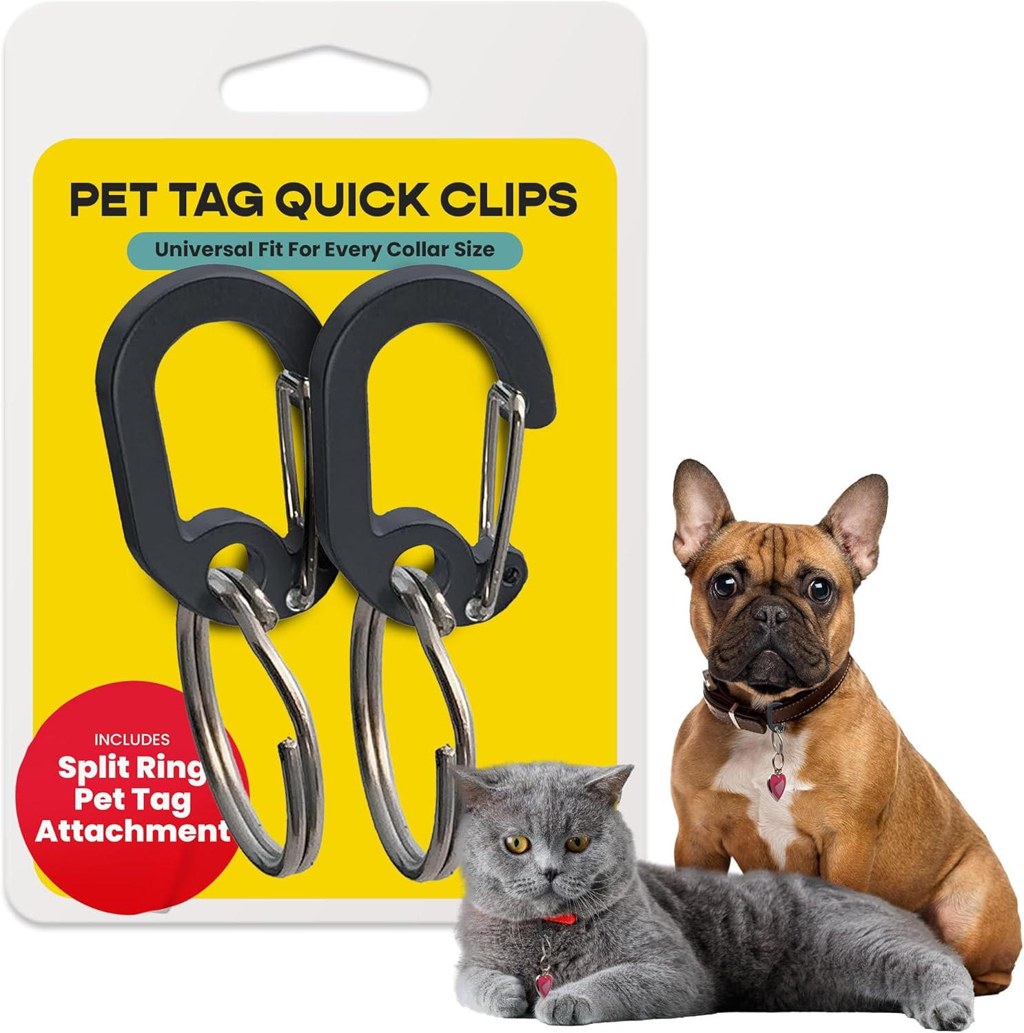Luckypet Klippy Pet Tag Quick Clips – Cat & Dog Collar for ID Tags Holder Effici