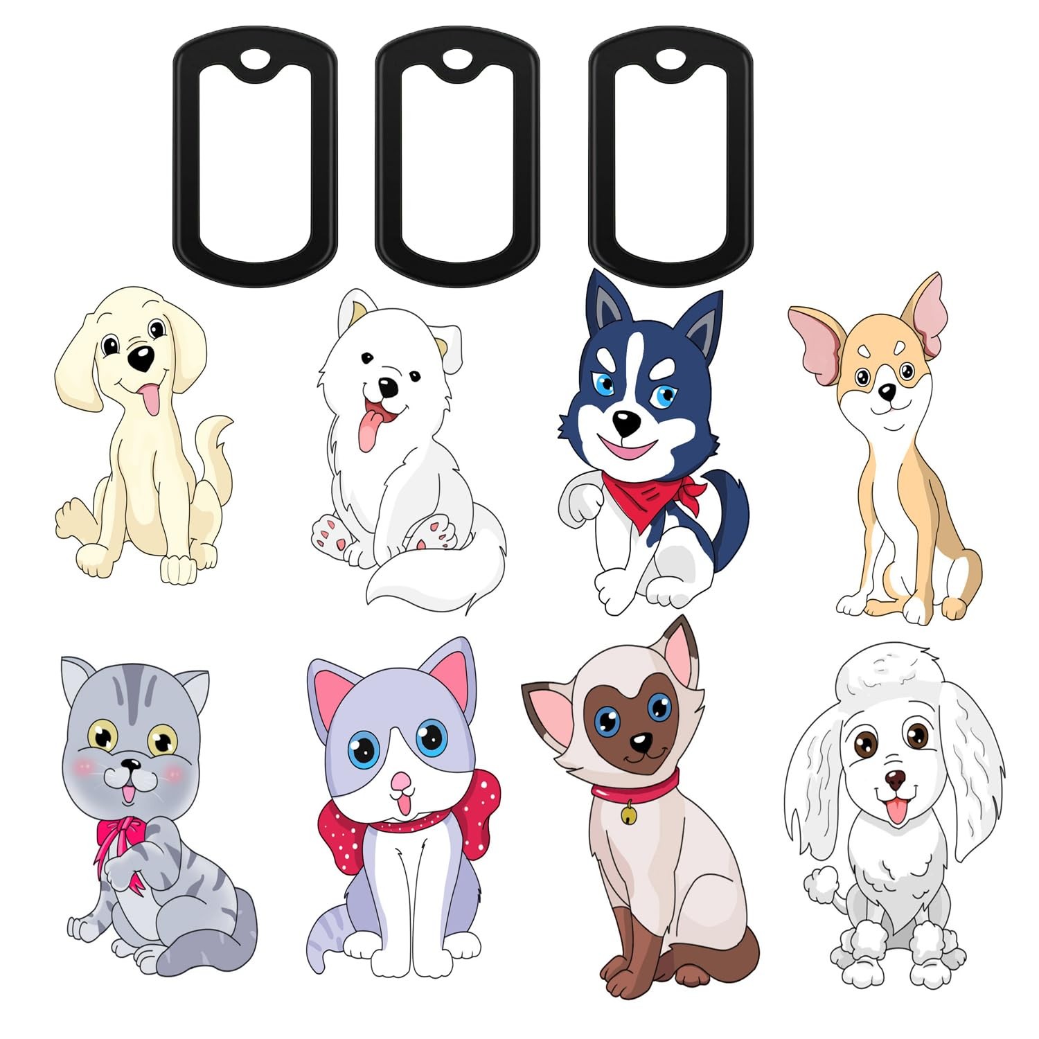 12pcs Dog Tag Silicone Silencer, Black Military Dog Tags Silencers for Authen…