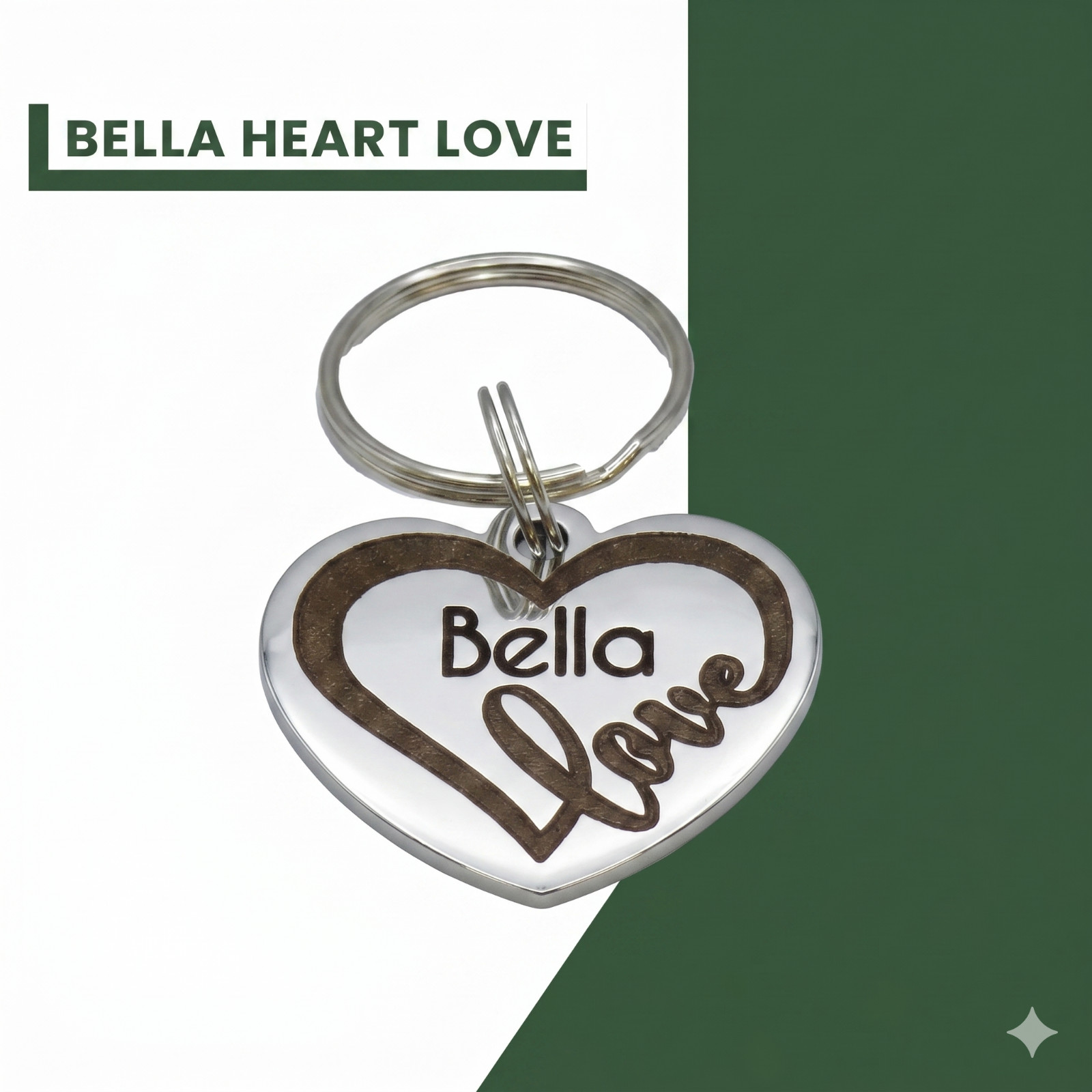 Deep Engraved Heart Honey Pet ID Stainless Steel Dog Tag Lifetime Warranty *