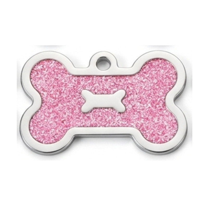 PET ID TAG CUSTOM ENGRAVED PERSONALIZED DOG CAT NAME TAGS Glitter Bone DOG TAG