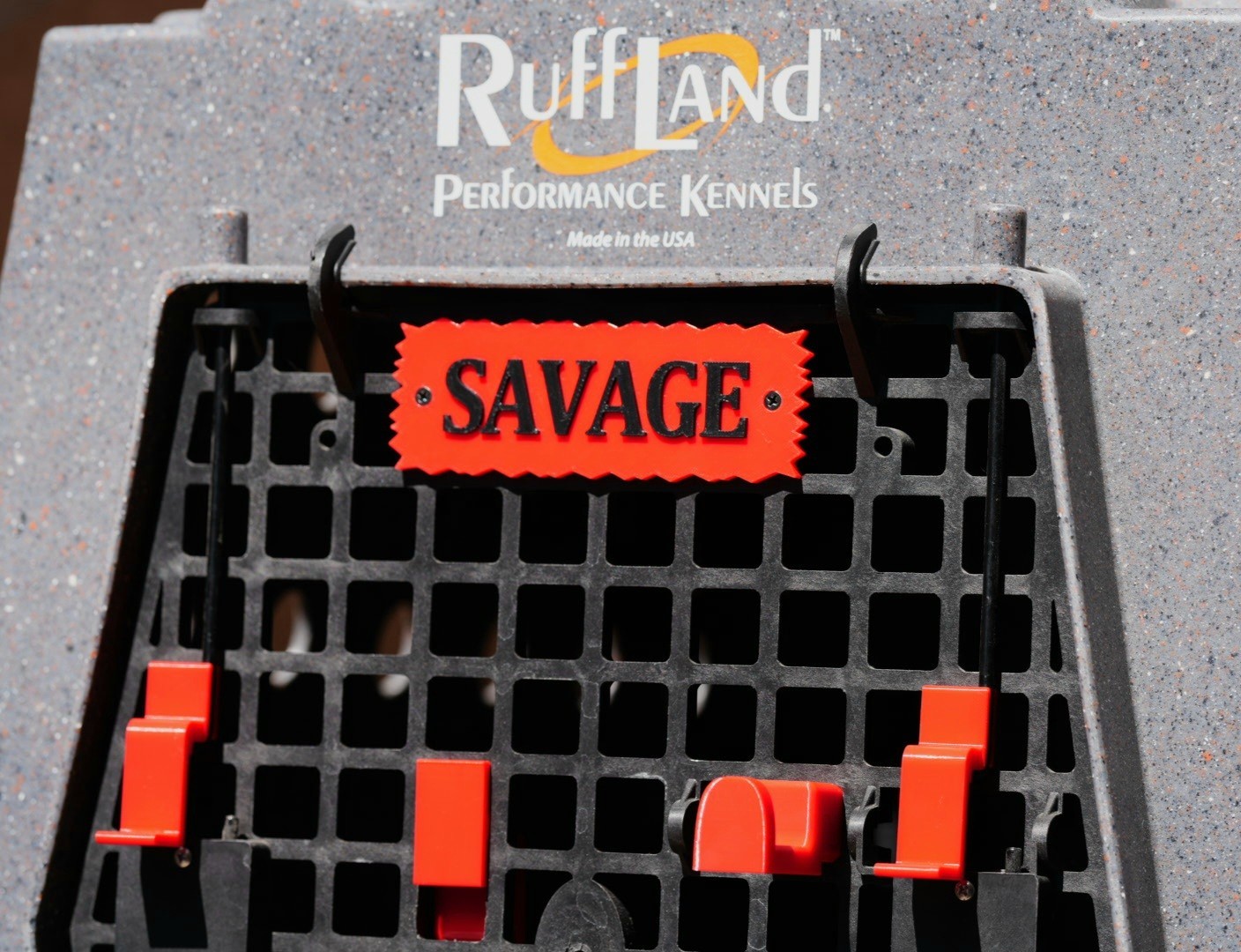 Ruffland Kennel Name Plate (Rugged). Customized names & colors. Easy Install