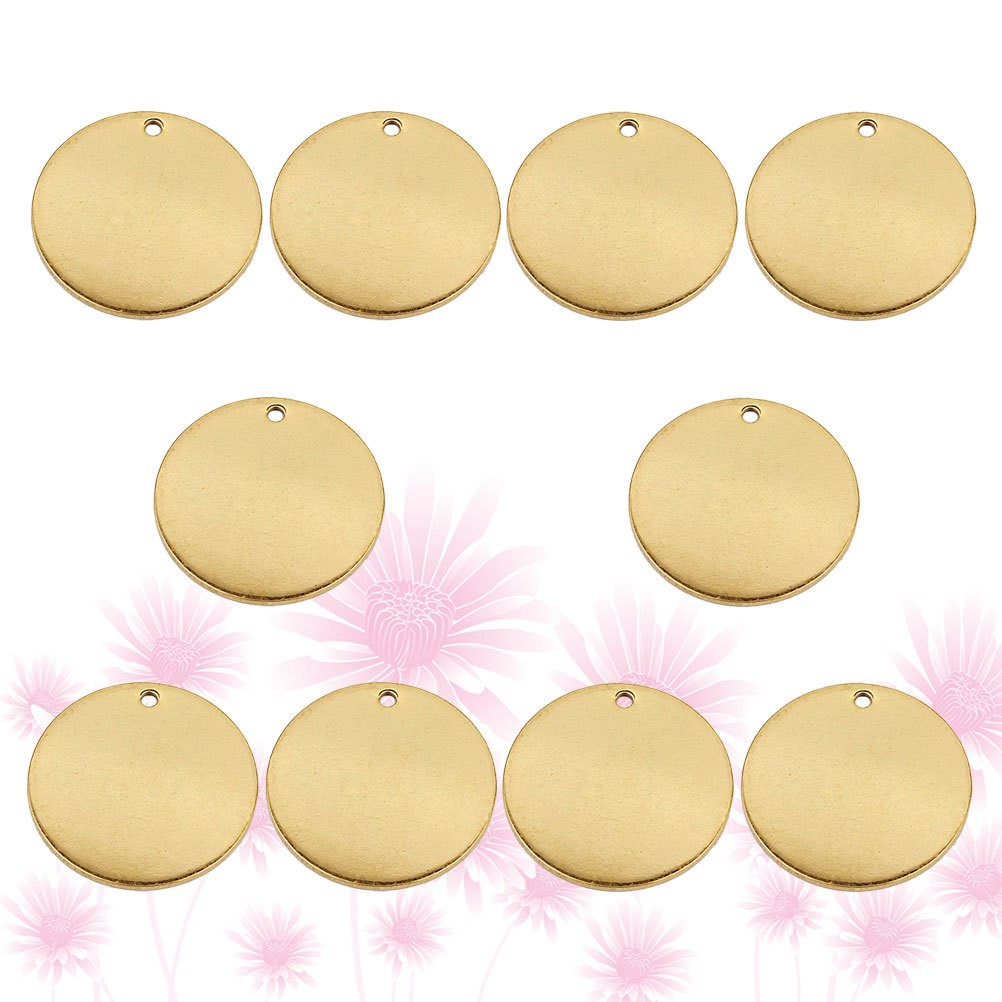 10 Pcs Circle Blank Charm Pet Tag DIY Jewelry Pendant Dog ID Hangings