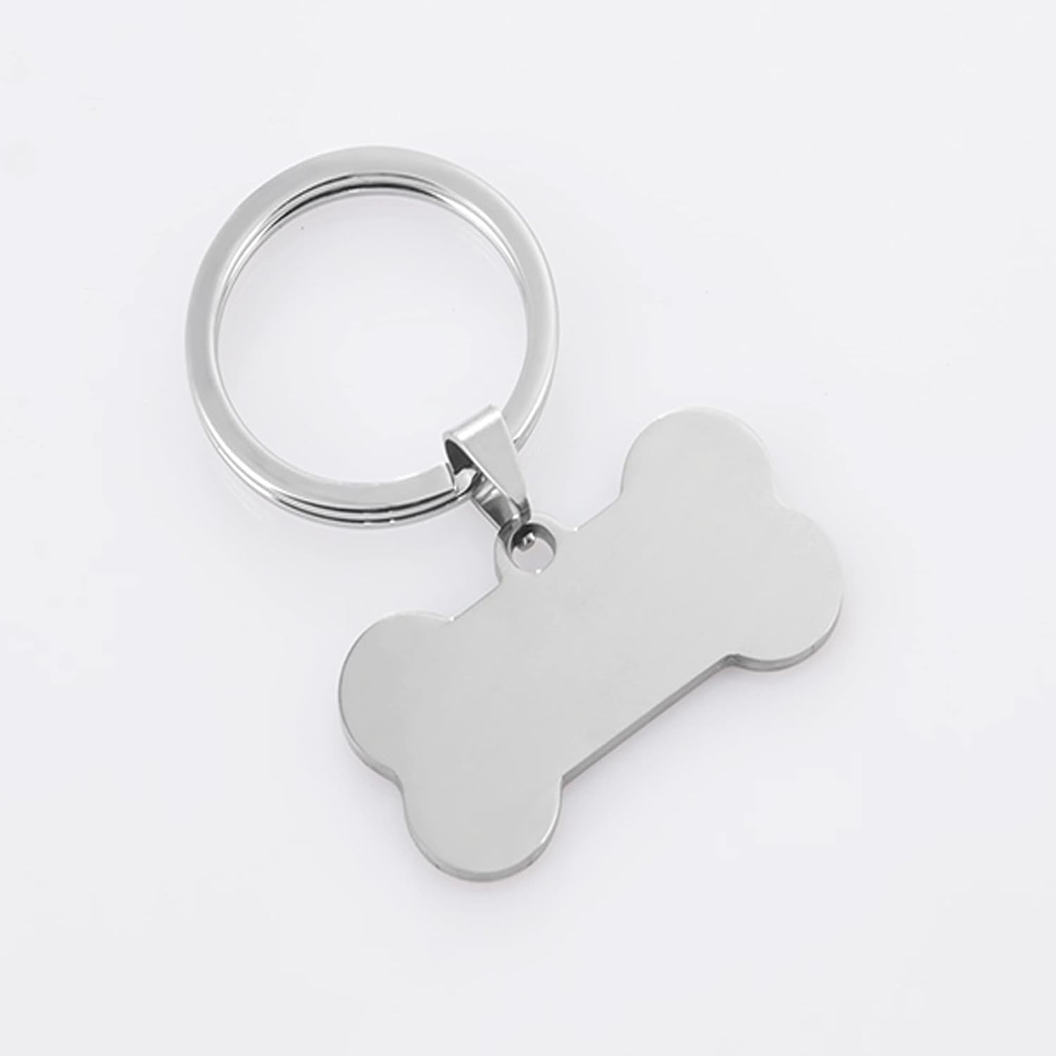 Pet ID Tags 10 Pieces Stainless Steel Silver Stamping Blanks with Hole Metal Pup