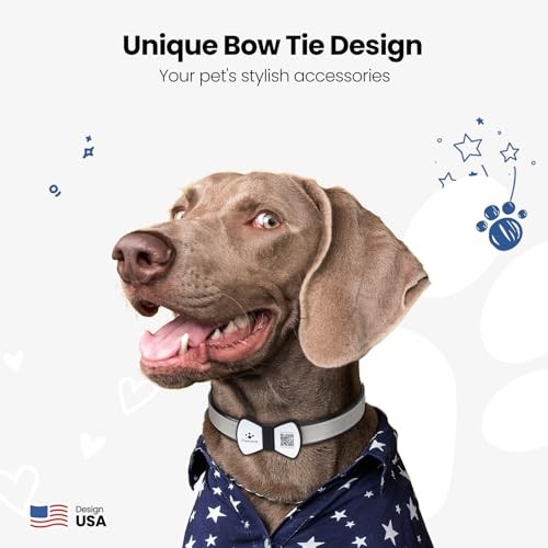 Slide On Dog Tags Personalized for Pets, NFC & QR Code Bow Tie Style Silent