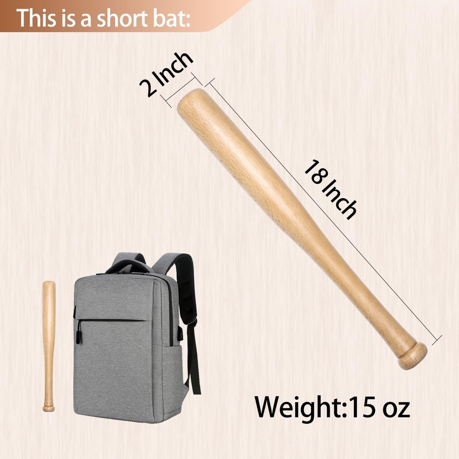 Short Wooden Baseball Bat,18 Inch Mini Wood Baseball Bats for Home Self Defen…