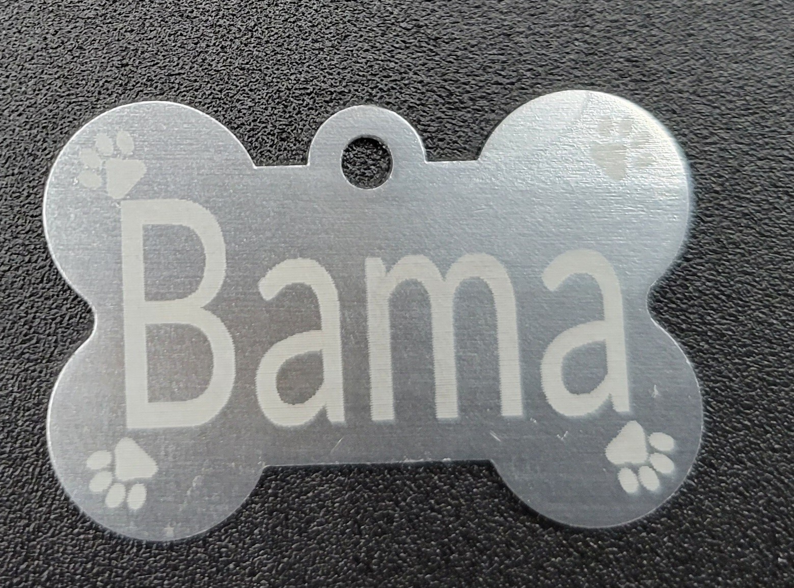 Custom Engraved Tag Bone Print Pet Tag Dog ID Name Animal Personalized- USA