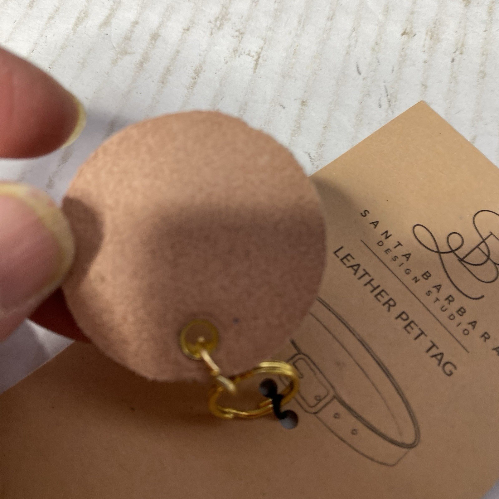 Rescued With Love Leather Pet Tag Dog Cat Animal
