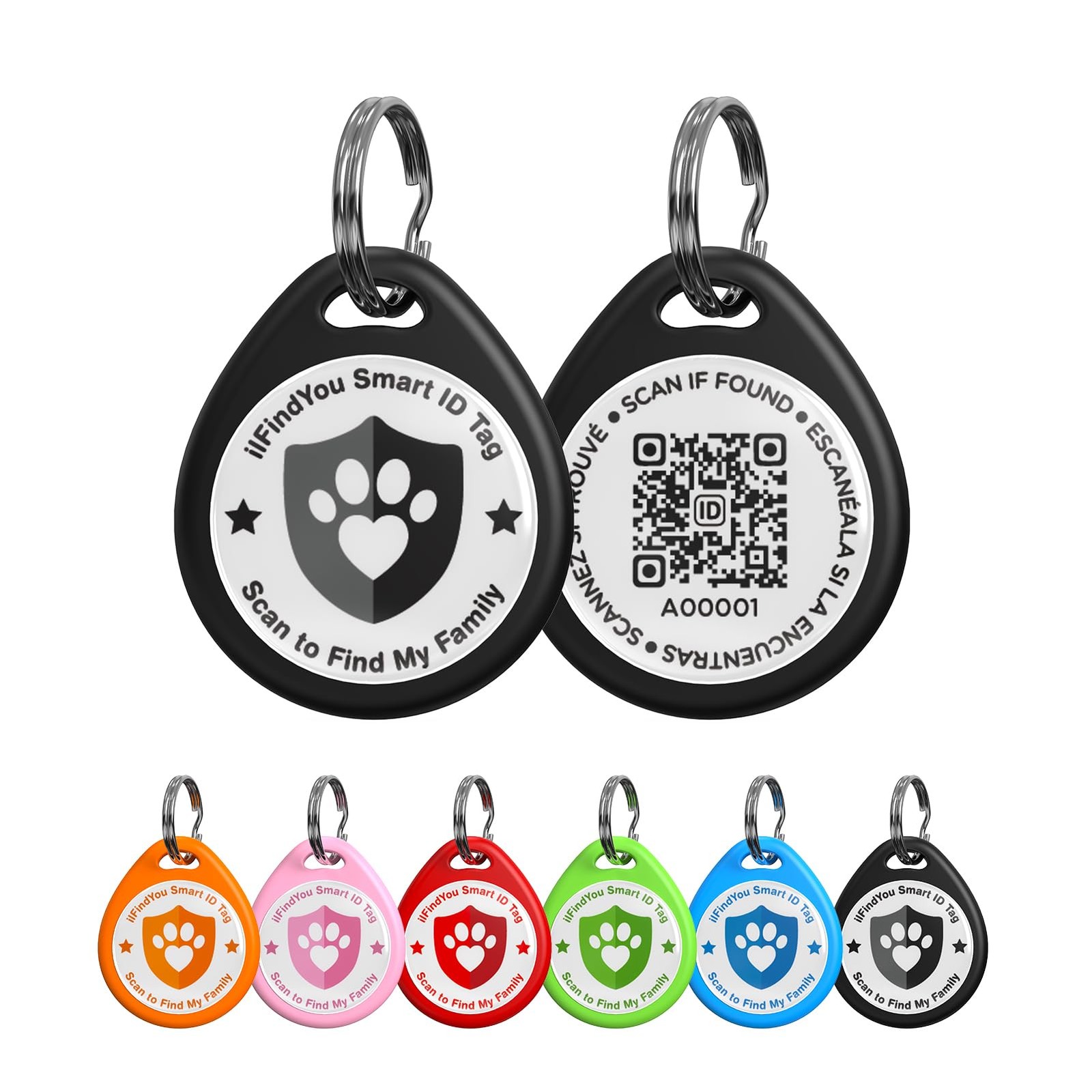 Dog Tags Personalized, QR Code Pet ID Tags for Dog Collar, Online Profile, Sc…