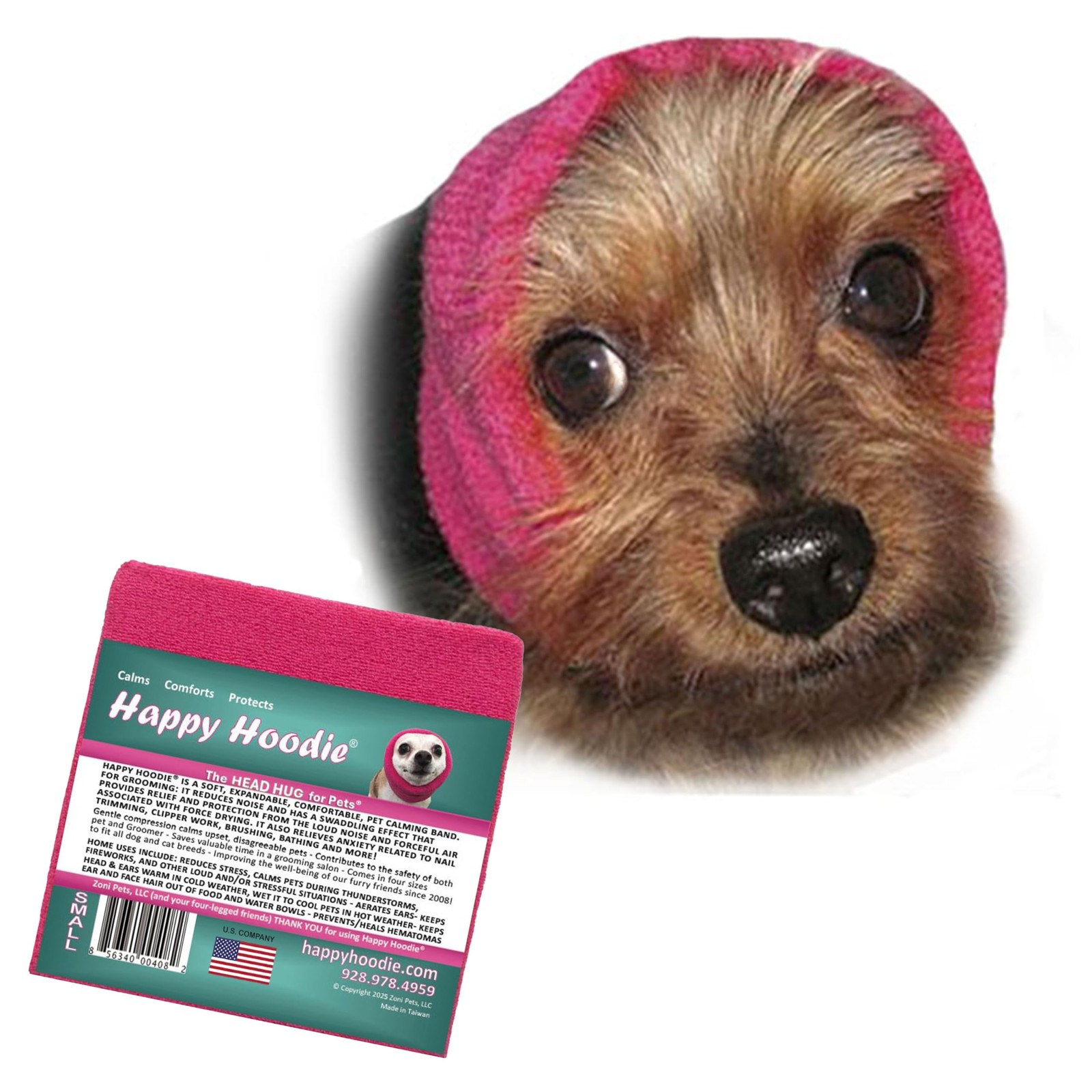 Happy Hoodie The Original Dog & Cat Calming Band – American Brand Small, Pink