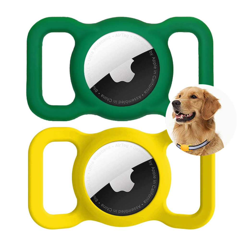 Silicone Airtag holders for cat or dog collar, 1 set