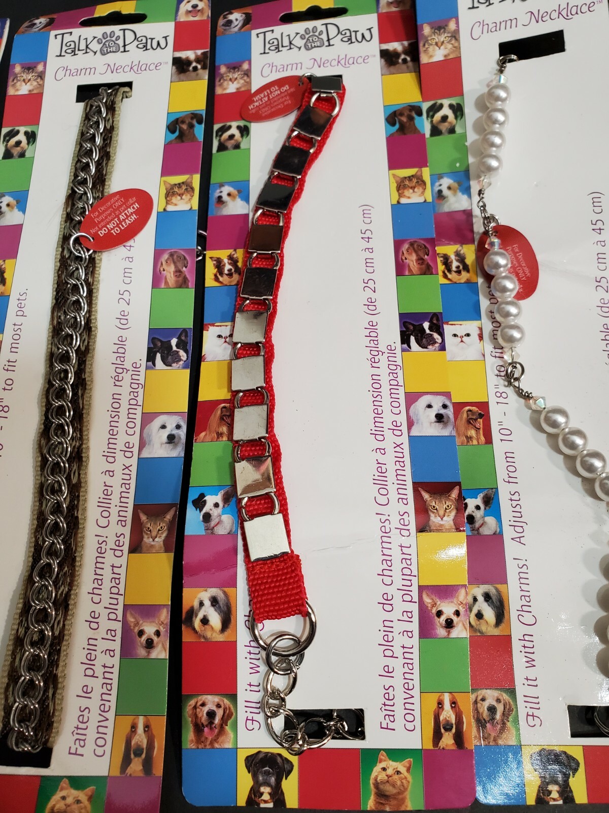 Talk to the Paw Dog 3 Charm Necklaces & 4 Pet Charms 10 – 18 inches
