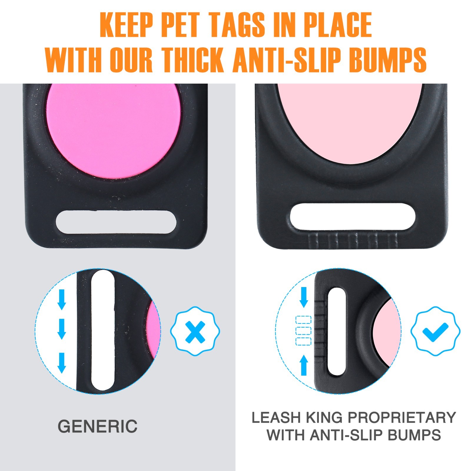 Leash King Personalized Pet Collar AirTag Holder, Slide-On Case for Dog and Cat