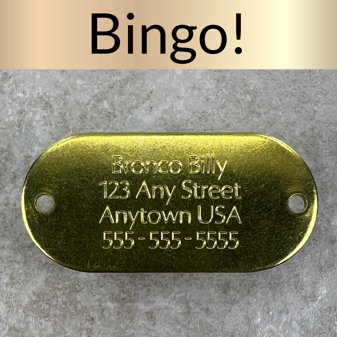 Custom Engraved Tags Personalized Name Plate Tags NAME PLATE BRASS RUSTIC MEDIUM