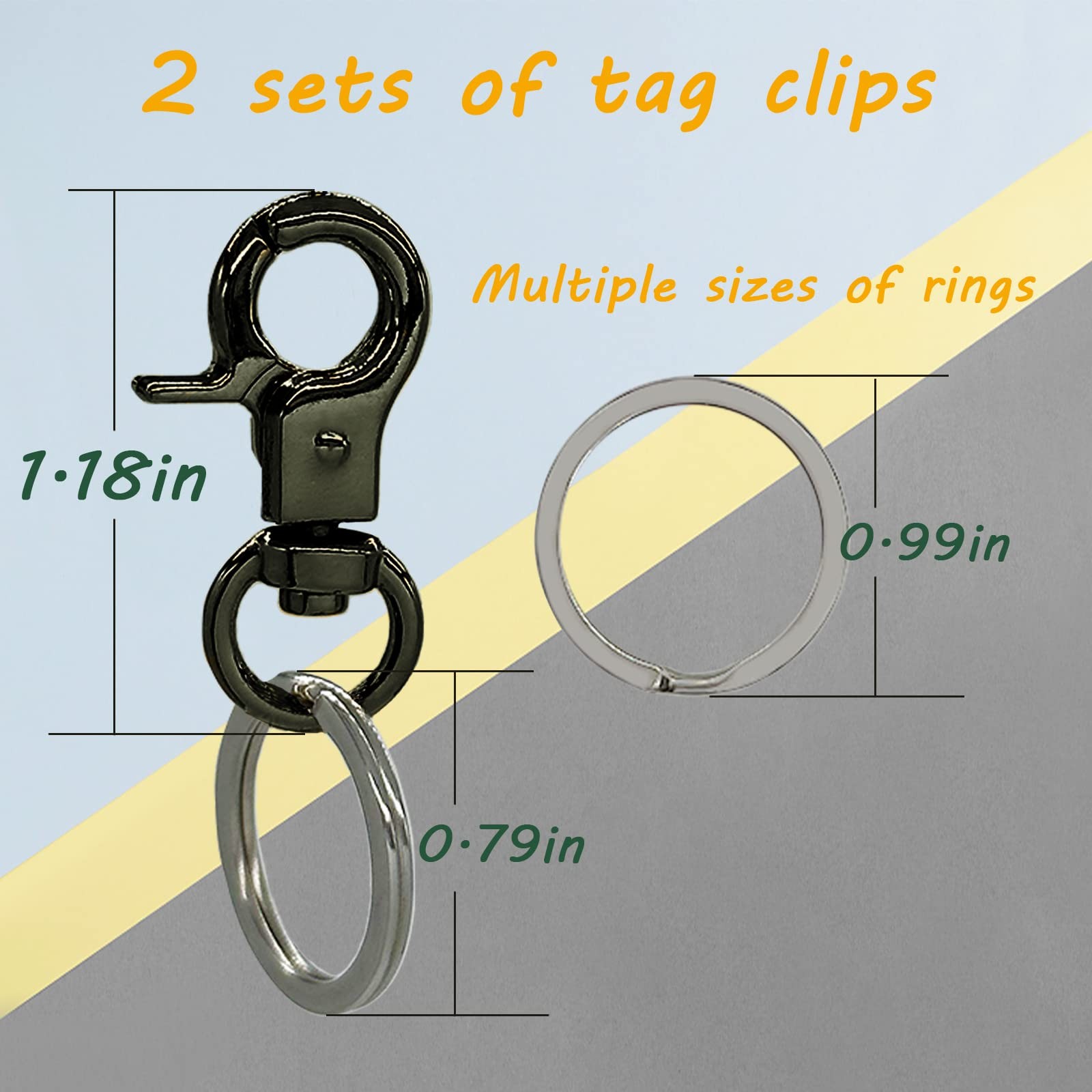 DORUI Dog Tag Clips 2 pack Easy Change for Pet ID Tag Quick Clips Small Mediu…