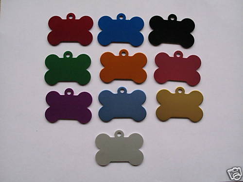 PET TAGS, DOG TAGS, CAT TAGS, ID TAGS, BONE MEDIUM