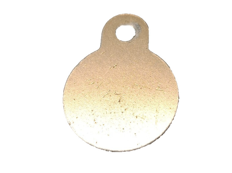 Vintage dog tag named Minnie Moe silver colored