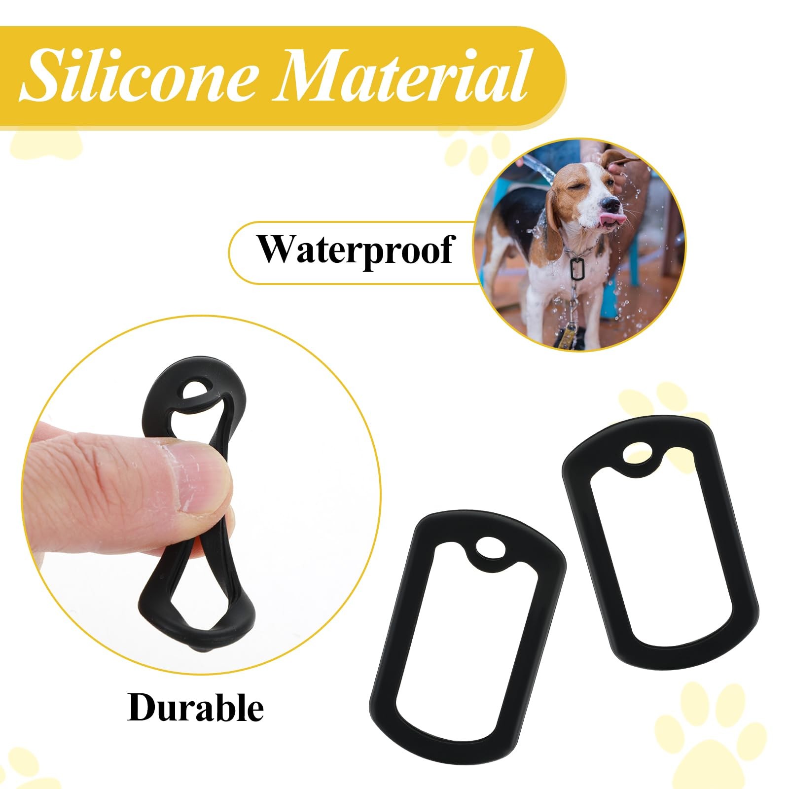 10 Pack Dog Tag Silencer, Rubber Dogs ID Tags Cover, Engraved Dogs Tags Silence