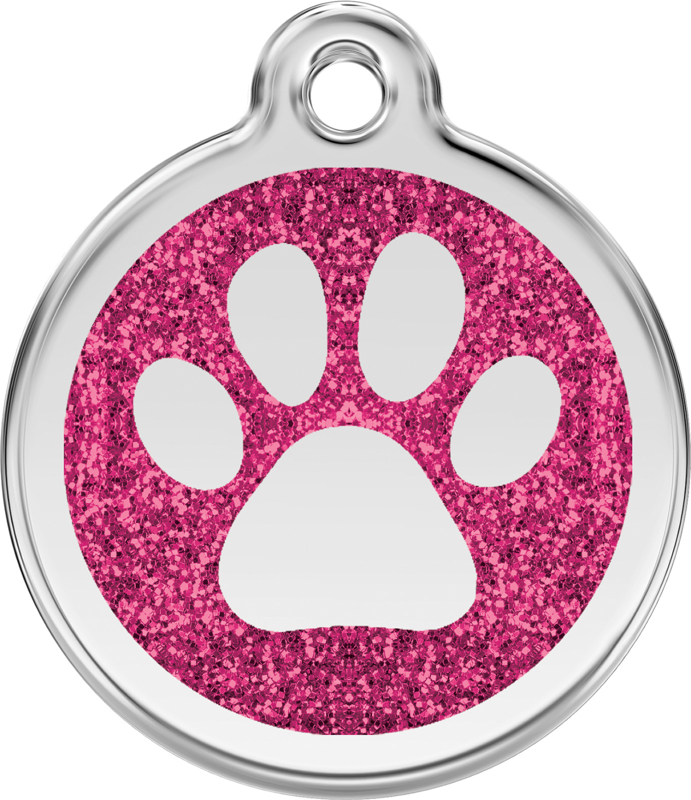 Red Dingo Glitter Paw ID Charm Dog Tag Red Blue Purple Pink Gold Silver Aqua