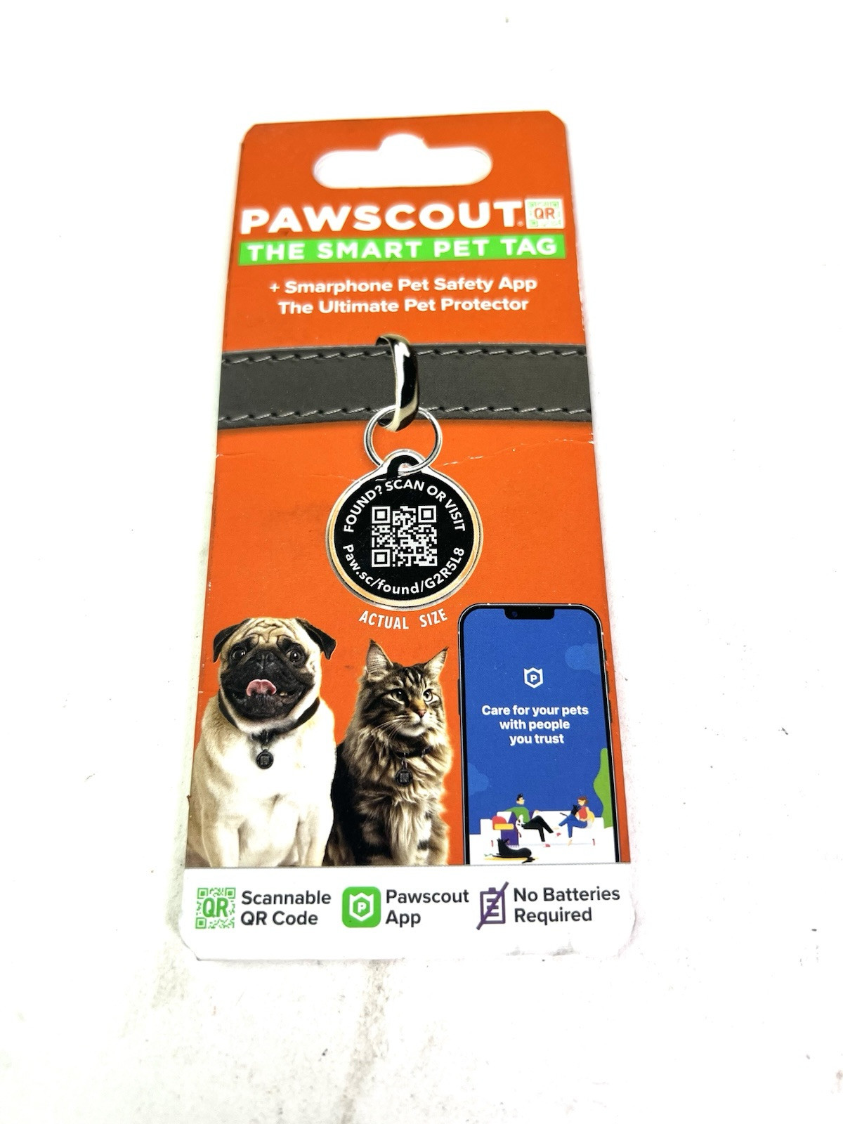 PawscoutQR The Smart Pet Tag Finder for Dogs/Cats Connects To Your Phone- Sealed