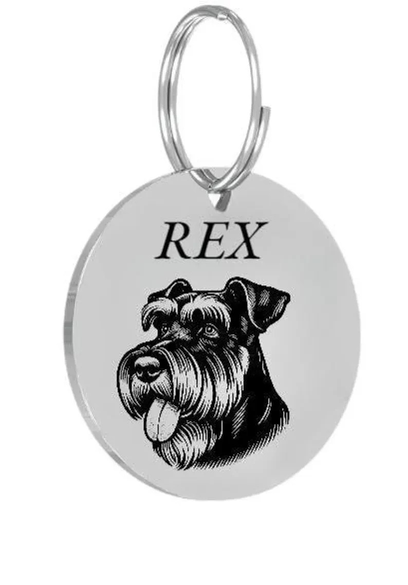 GIANT SCHNAUZER Pet ID Tags Dog Tags Personalized Front and Back Engraving…