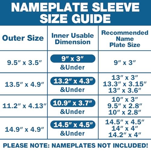 25 PCS Clear Reusable Nameplate Pocket Upgraded Thickened 13.5” x 4.9”