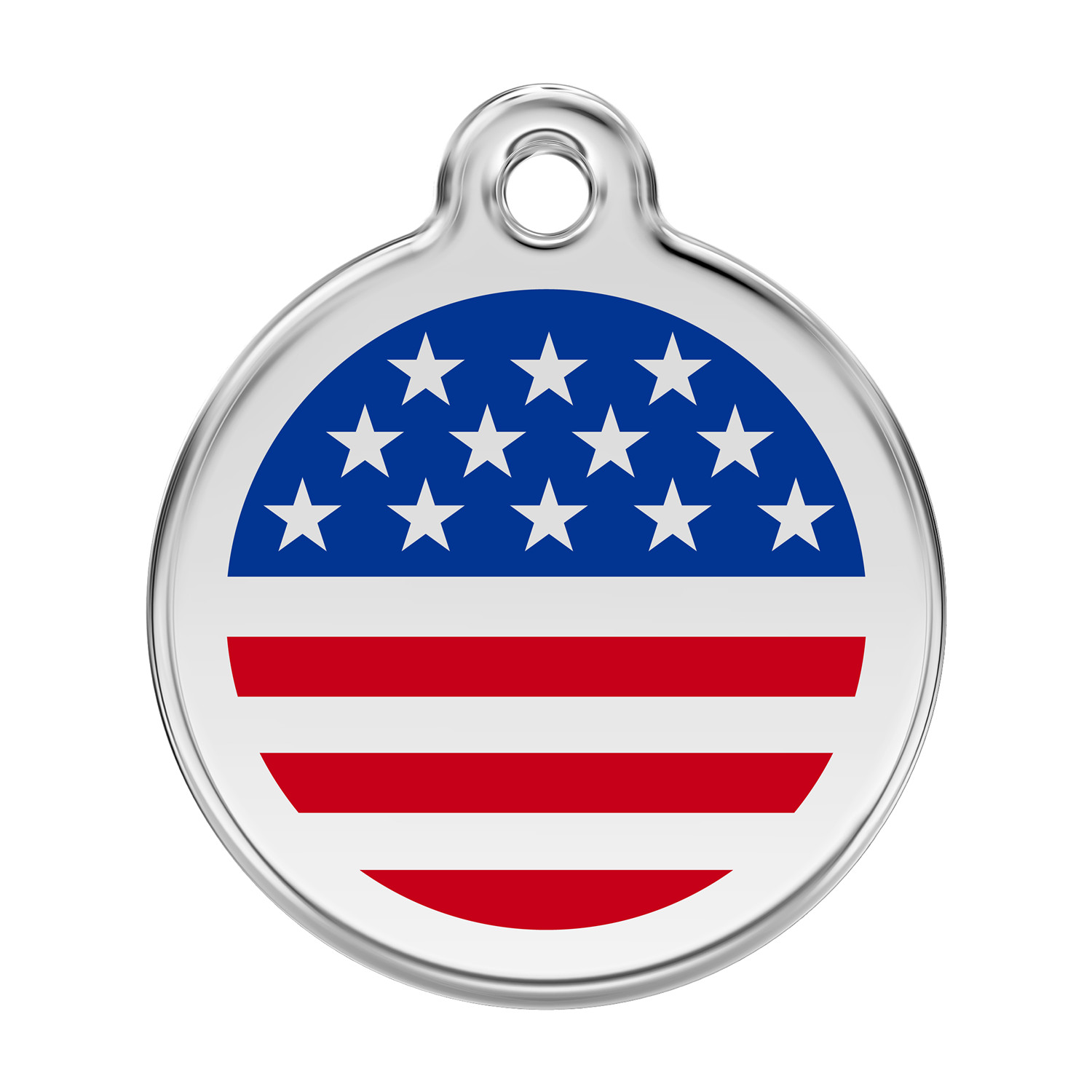 Dog Cat Pet ID Tag Charm – Personalized – Red Dingo – Life Guarantee – USA Flag