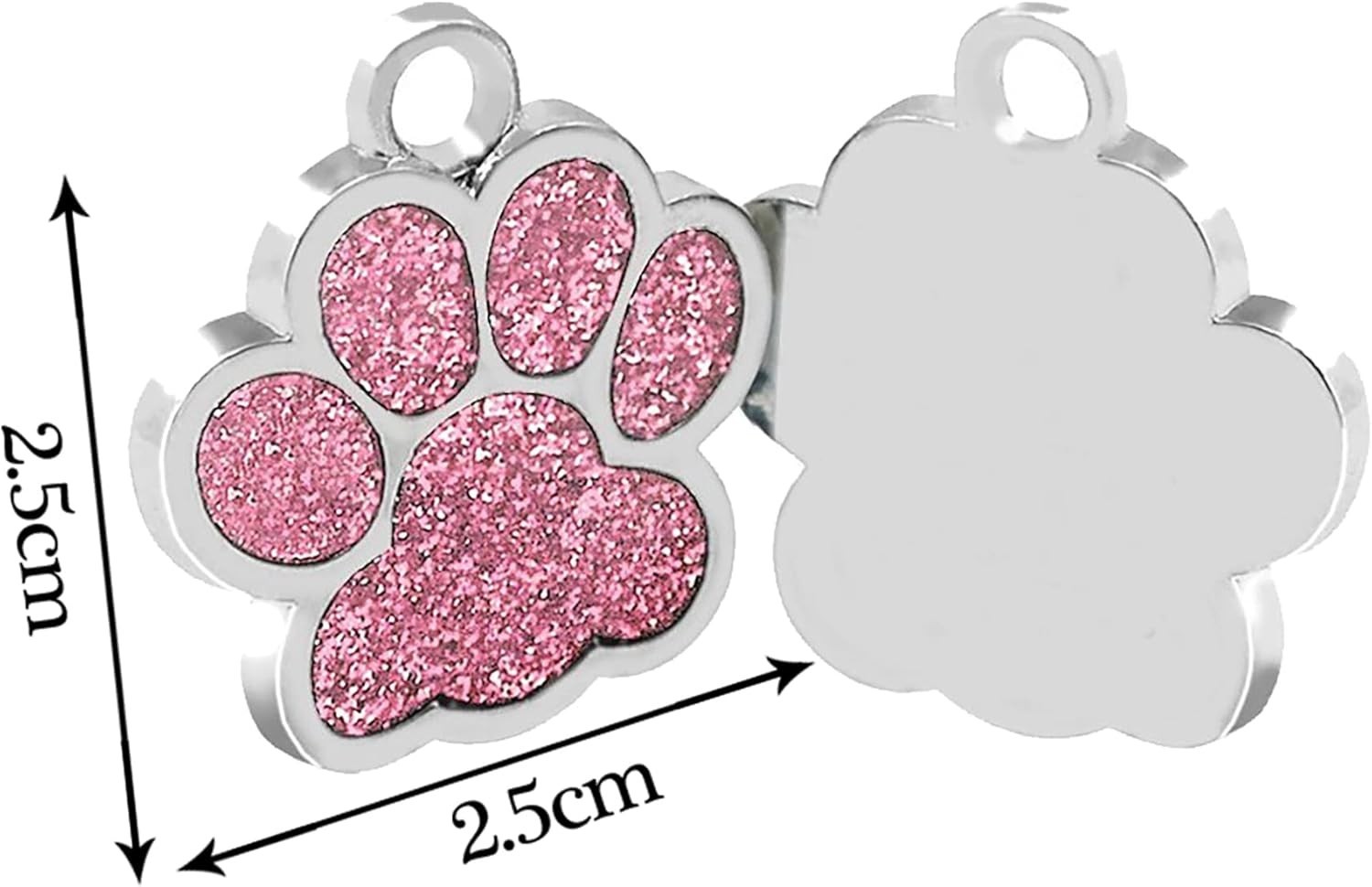 Personalized Paw Glitter Dog Tags Engraved Cat Puppy Pet ID Name Collar Tag New