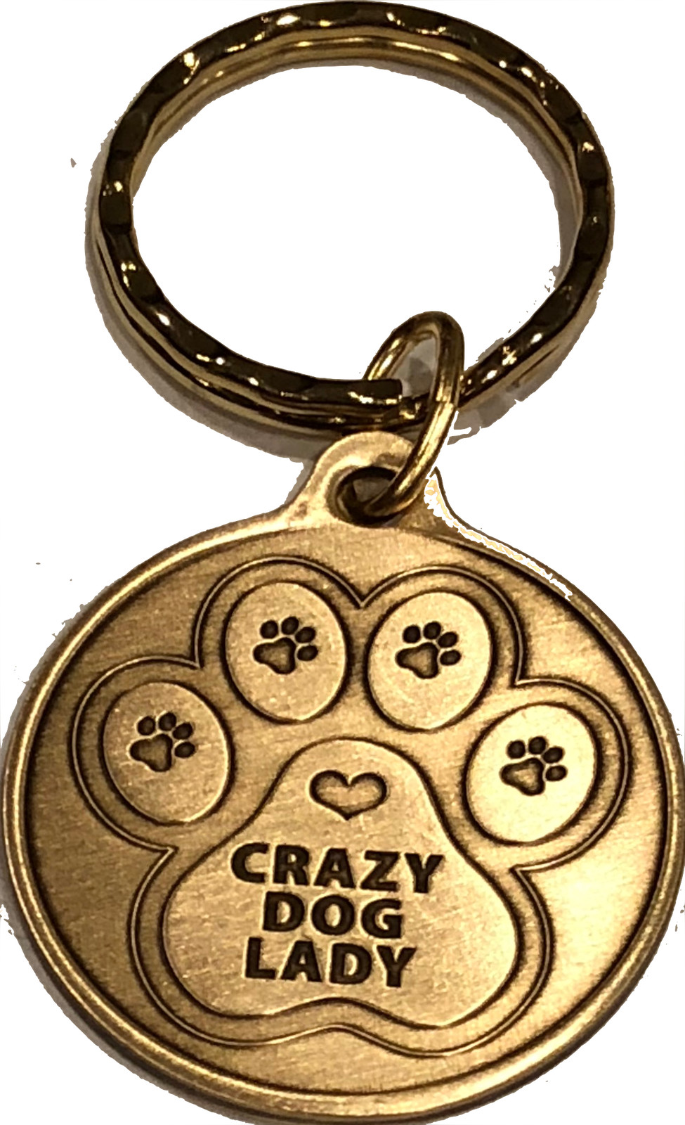 Crazy Dog Lady – A True Friend Dog Pet Keychain Bronze RecoveryChip Design