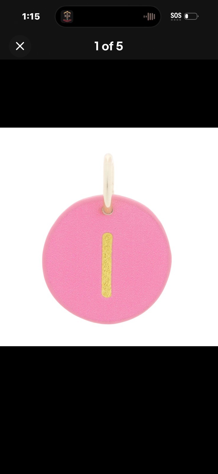 The Cuddle Collab Wear & Share Charm Faux Leather “I” Monogram in Pink