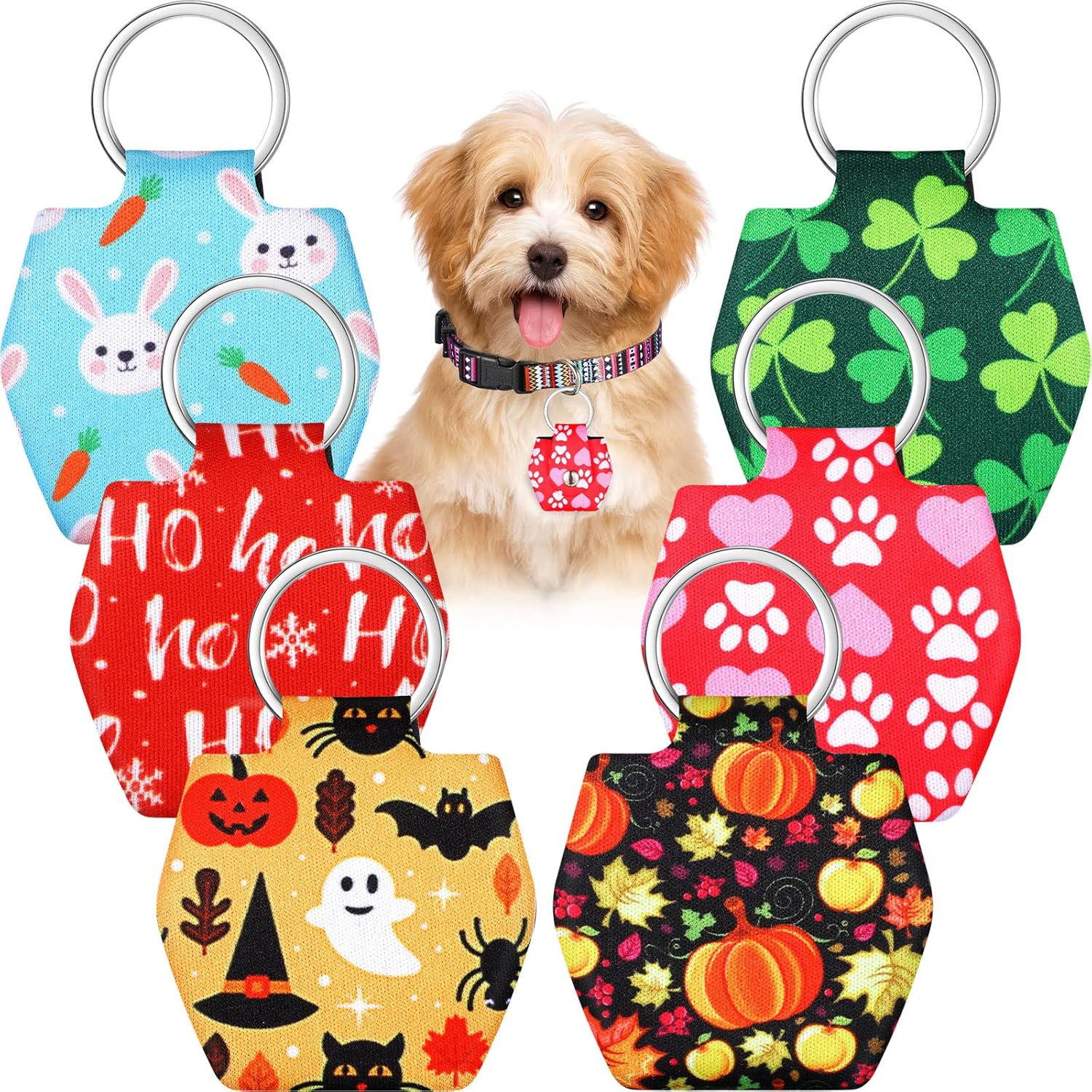 6-Piece Dog Tag Silencer Covers with Rings