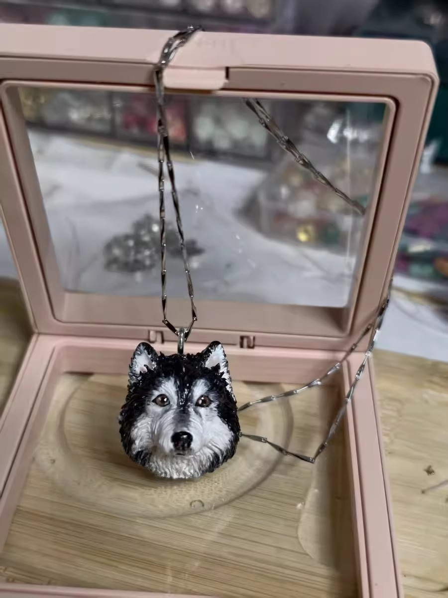 Custom Pet Portrait Bead Mini Charm Handmade Clay Dog Cat Pandora Necklace Gift