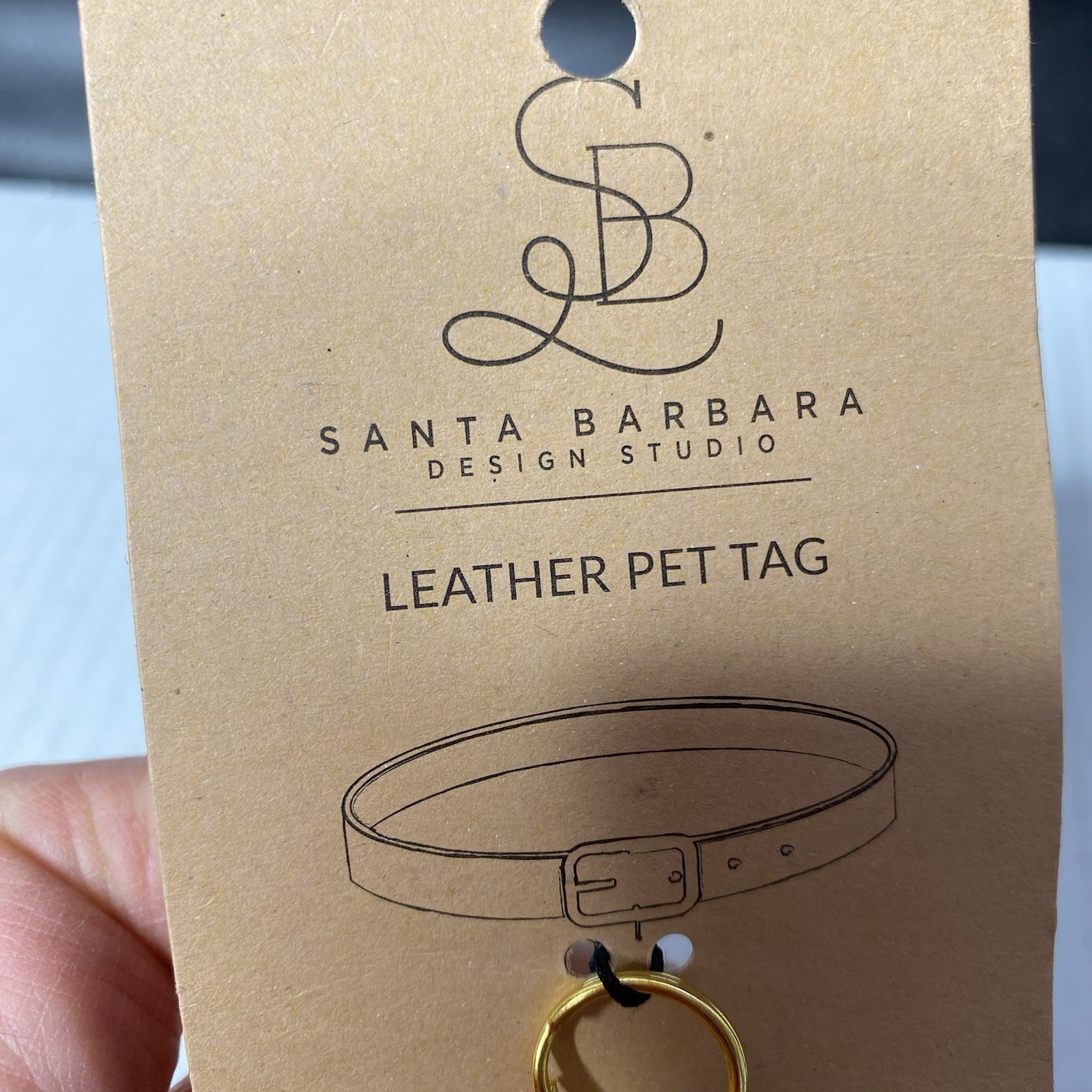 Rescued With Love Leather Pet Tag Dog Cat Animal